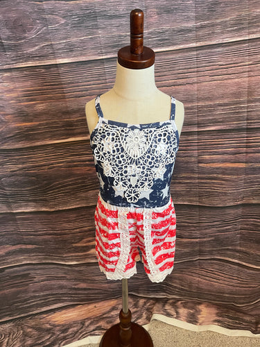 Flag romper lace