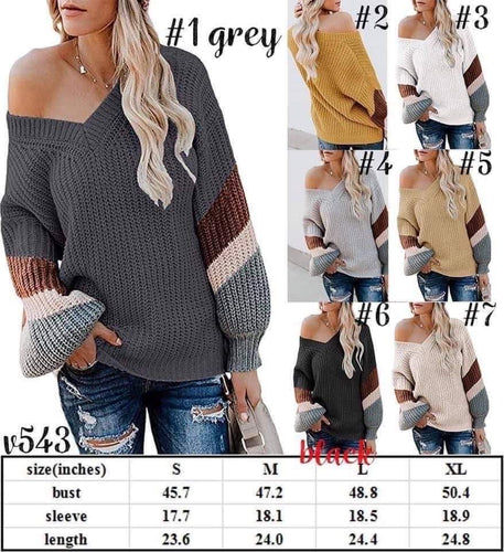 Stripe arm sweater