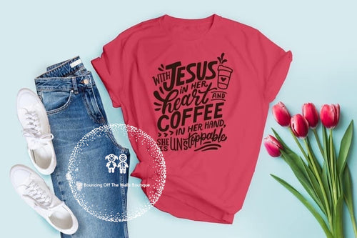 With Jesus in her heart and coffee