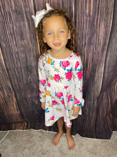 White long sleeve floral