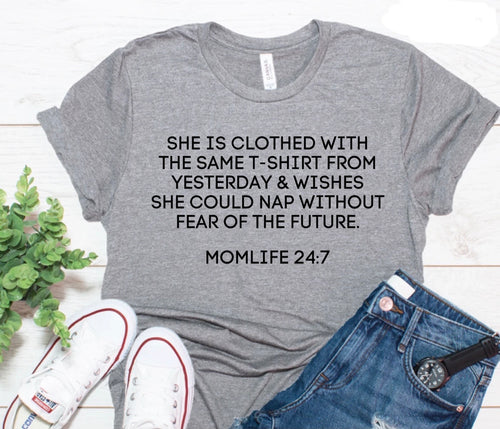 She is clothed